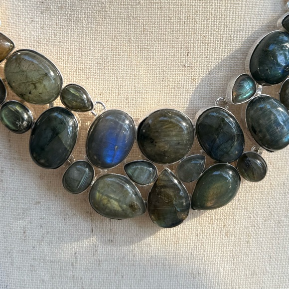 Labradorite Gemstone Necklace 925 Sterling Silver Stamped Necklace! HANDMADE!!!! - Picture 6 of 9